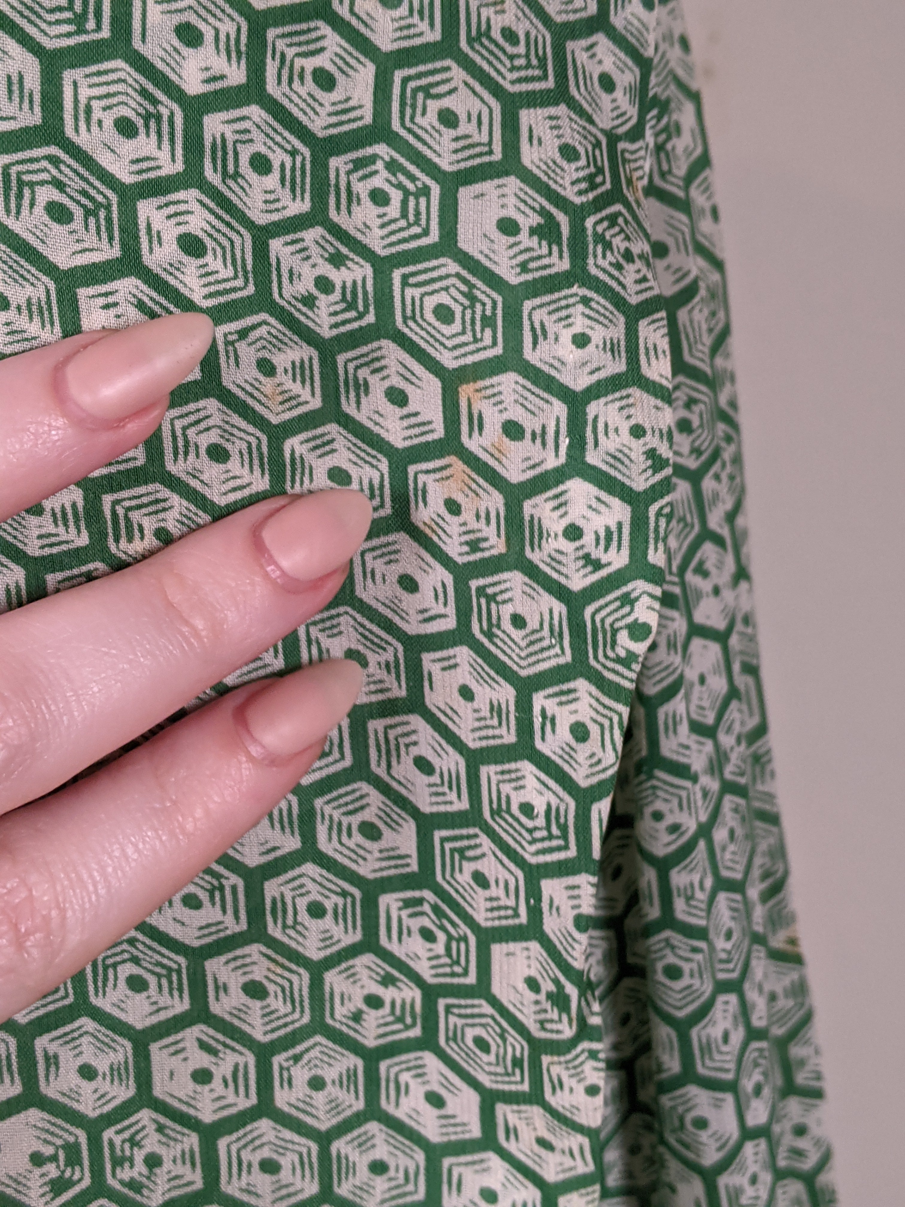 1930s Rayon Spiderweb Novelty Print Dress