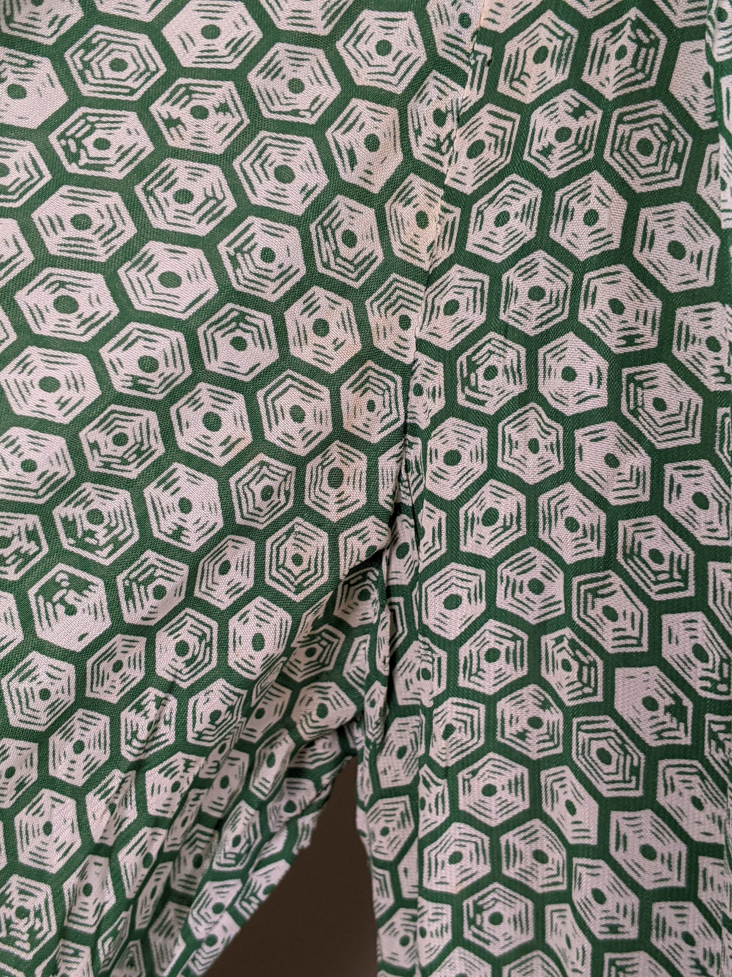 1930s Rayon Spiderweb Novelty Print Dress