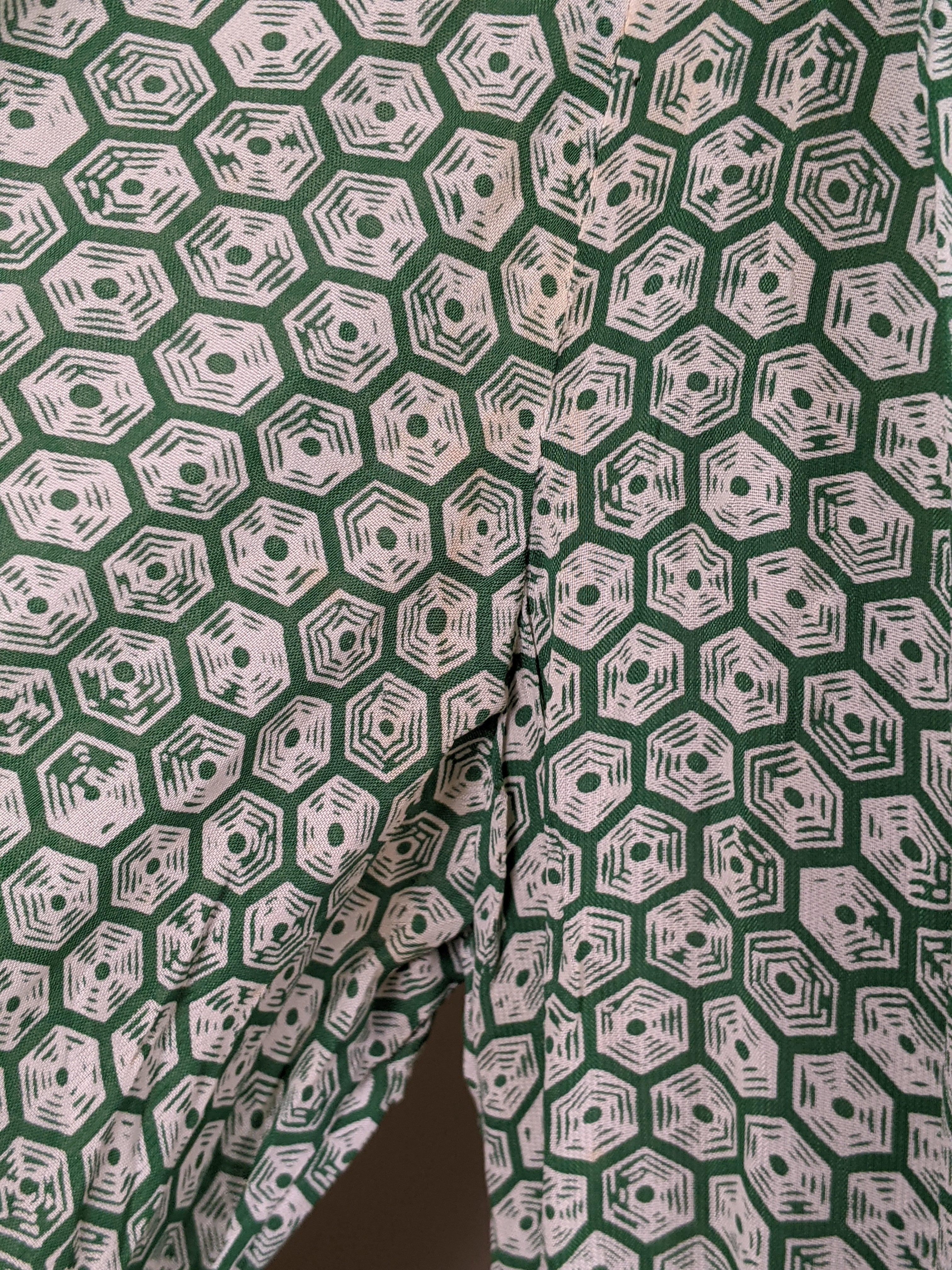 1930s Rayon Spiderweb Novelty Print Dress