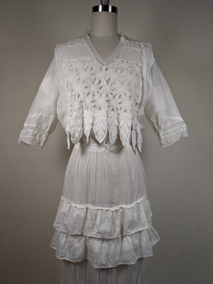 1910s Flower Motif Lingerie Dress