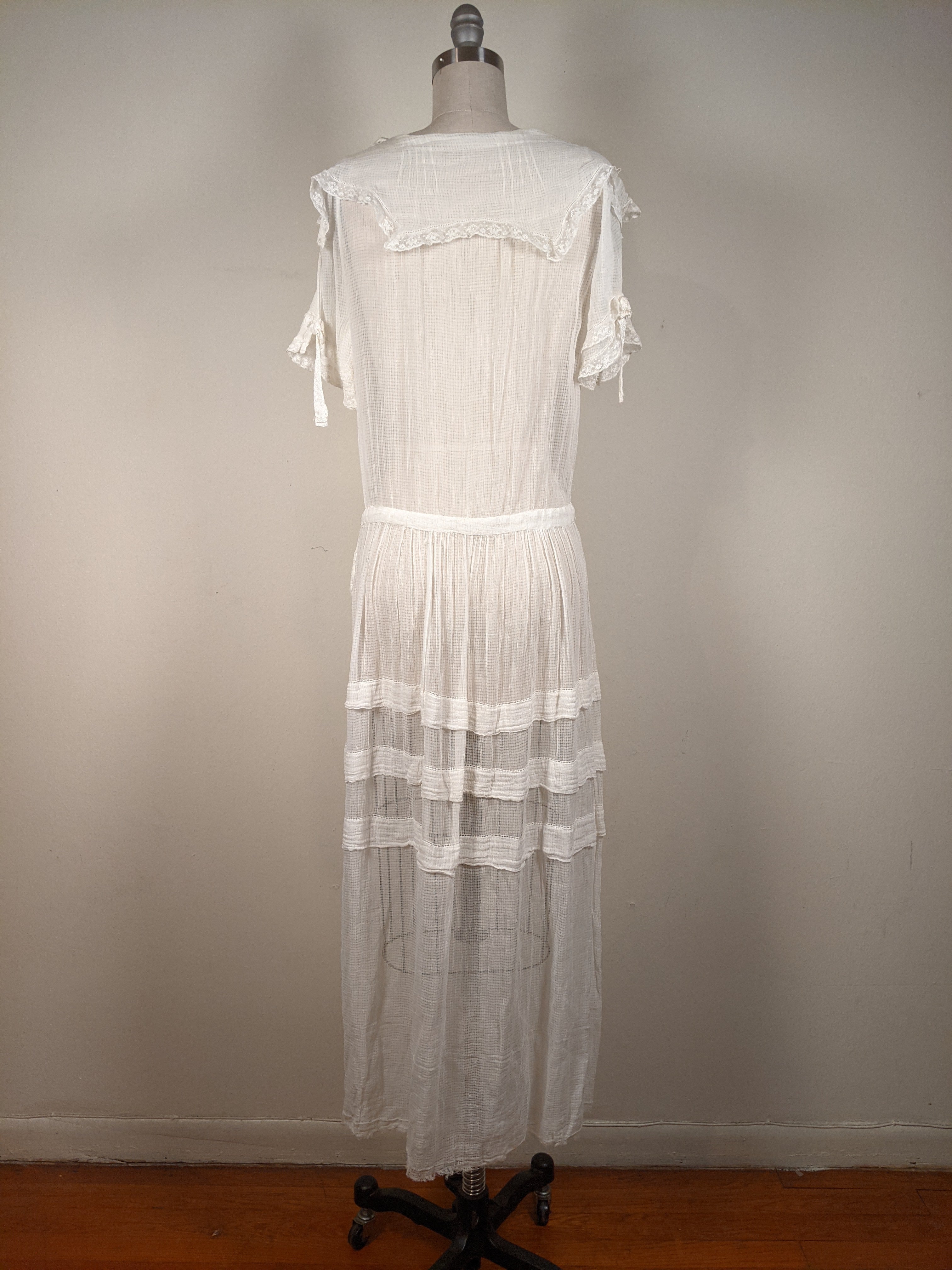 C. 1920s Cotton Gauze Dress