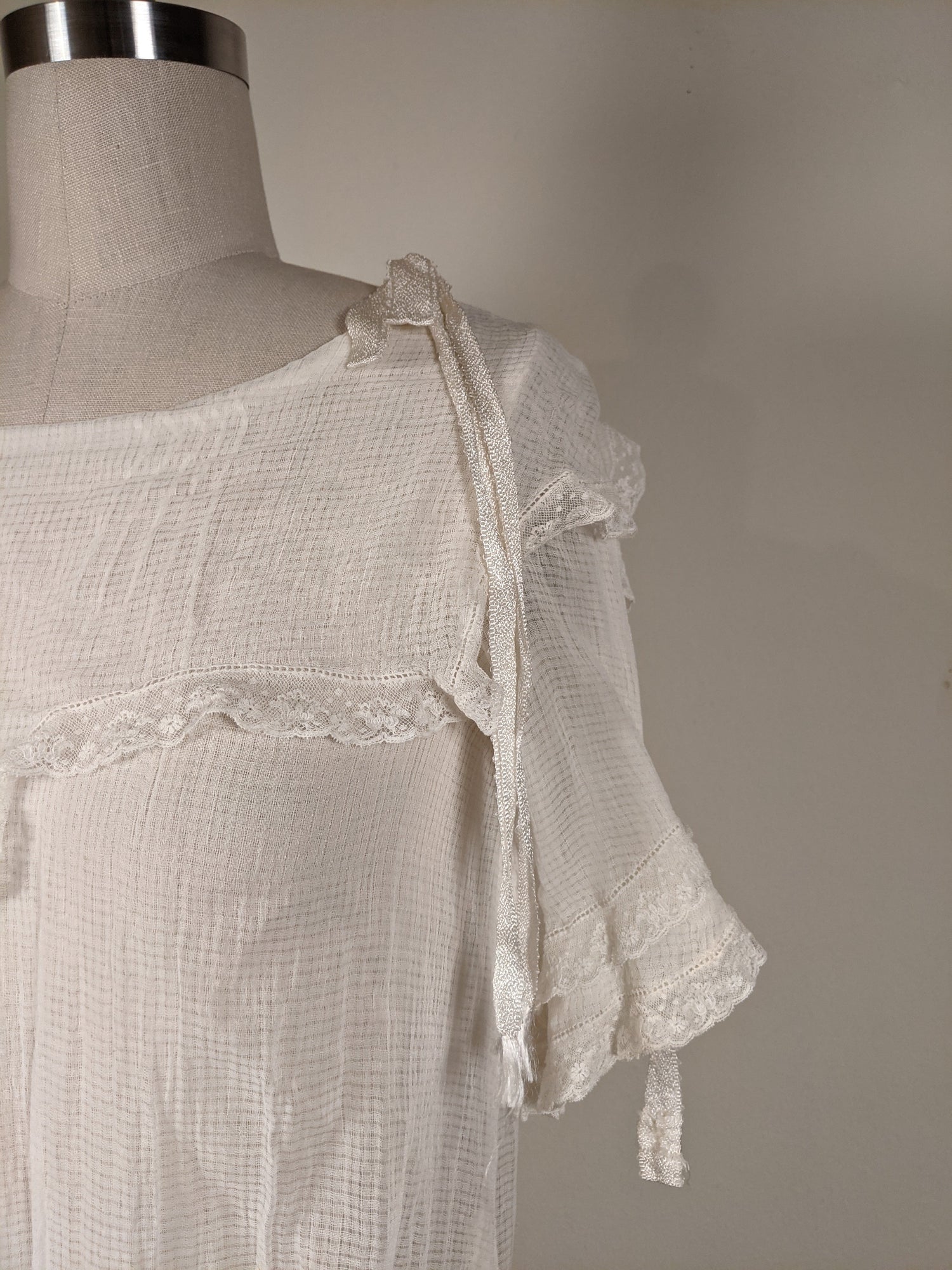 C. 1920s Cotton Gauze Dress