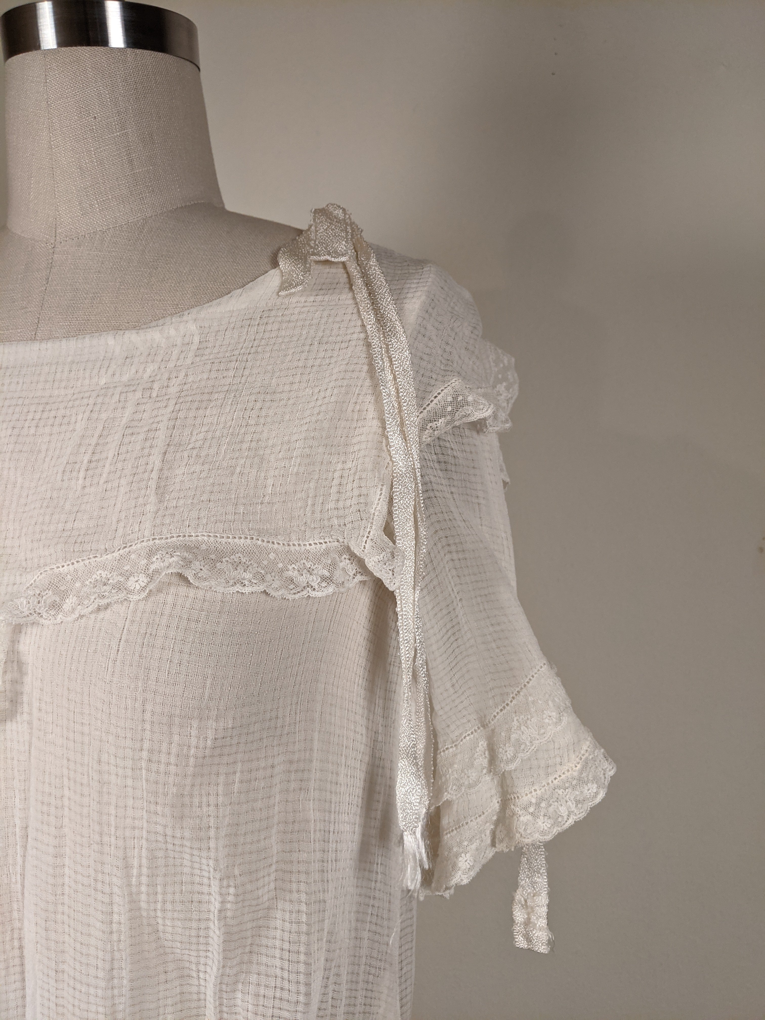 C. 1920s Cotton Gauze Dress