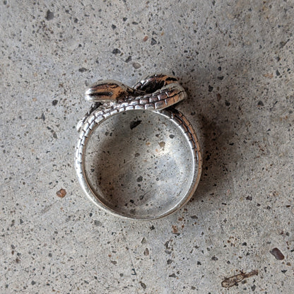 1920s-1930s Sterling Silver Coiled Snake Ring