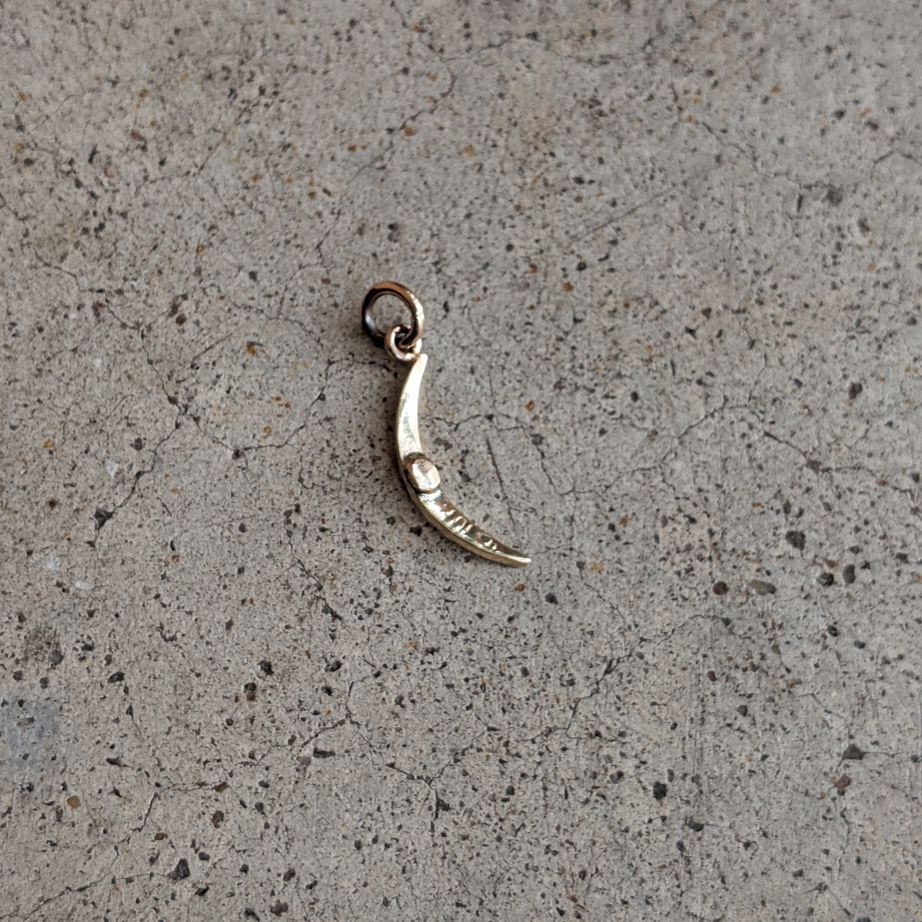 1910s 10k Seed Pearl Moon Charm