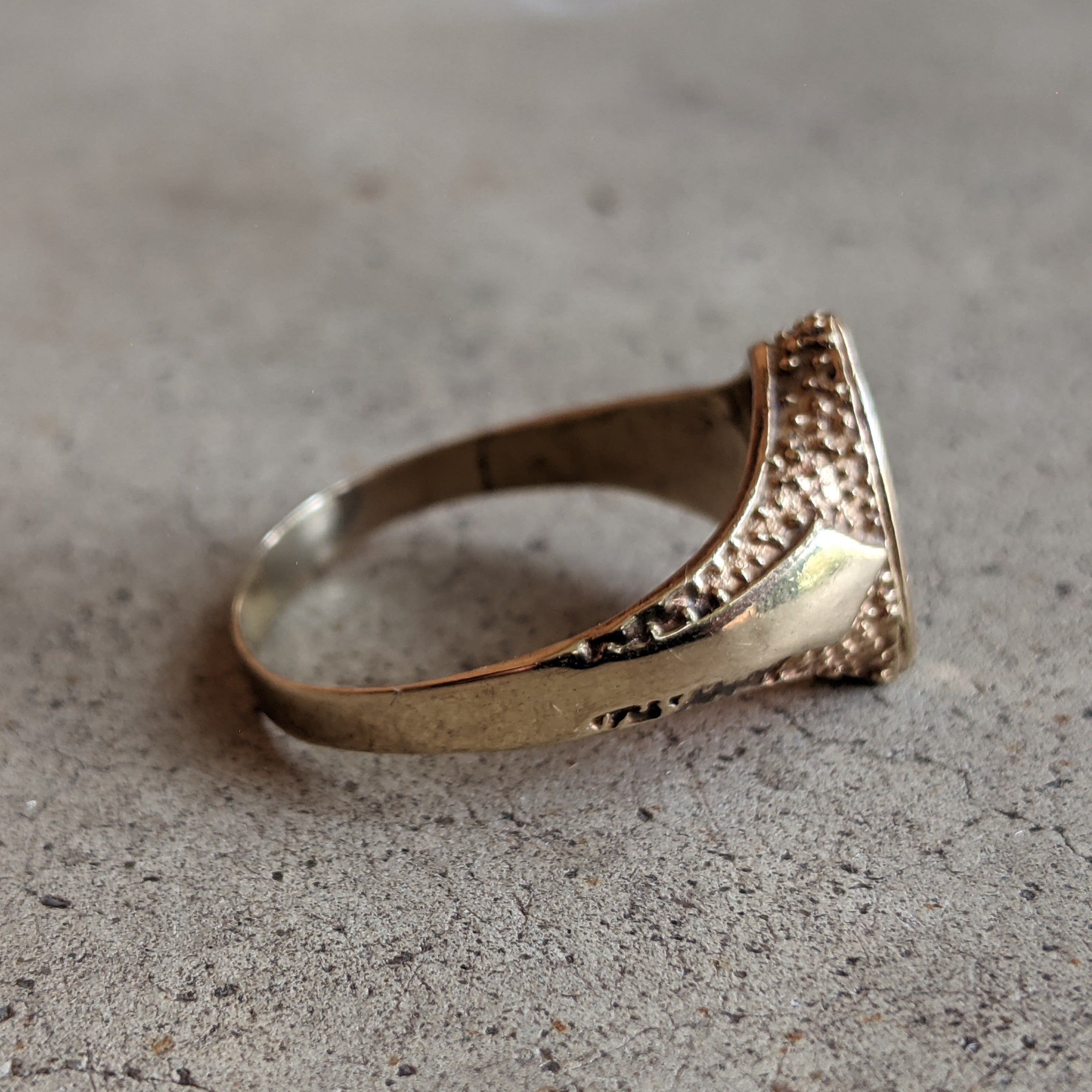 14k Gold Celestial Signet Ring c. Turn of the Century