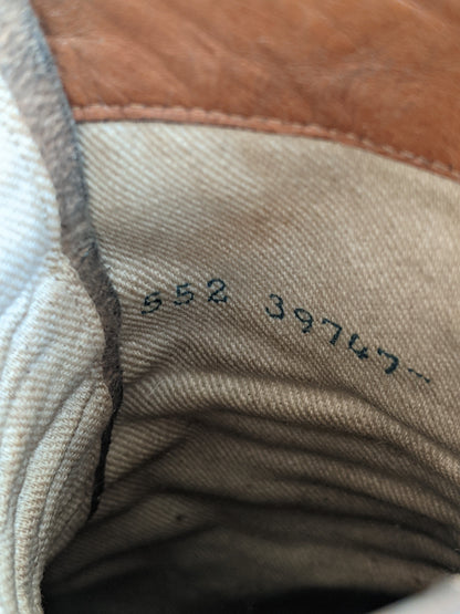 1900s-1910s Oatmeal Brown Lace Up Boots | Sz 7-7.5