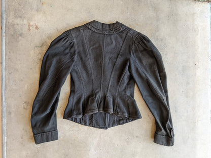1900s Dark Grey Puff Sleeve Jacket