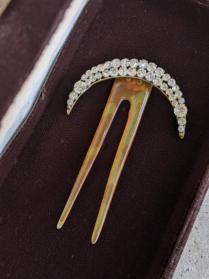 1900s Crescent Moon Goddess Diana Hair Comb