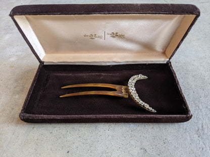 1900s Crescent Moon Goddess Diana Hair Comb
