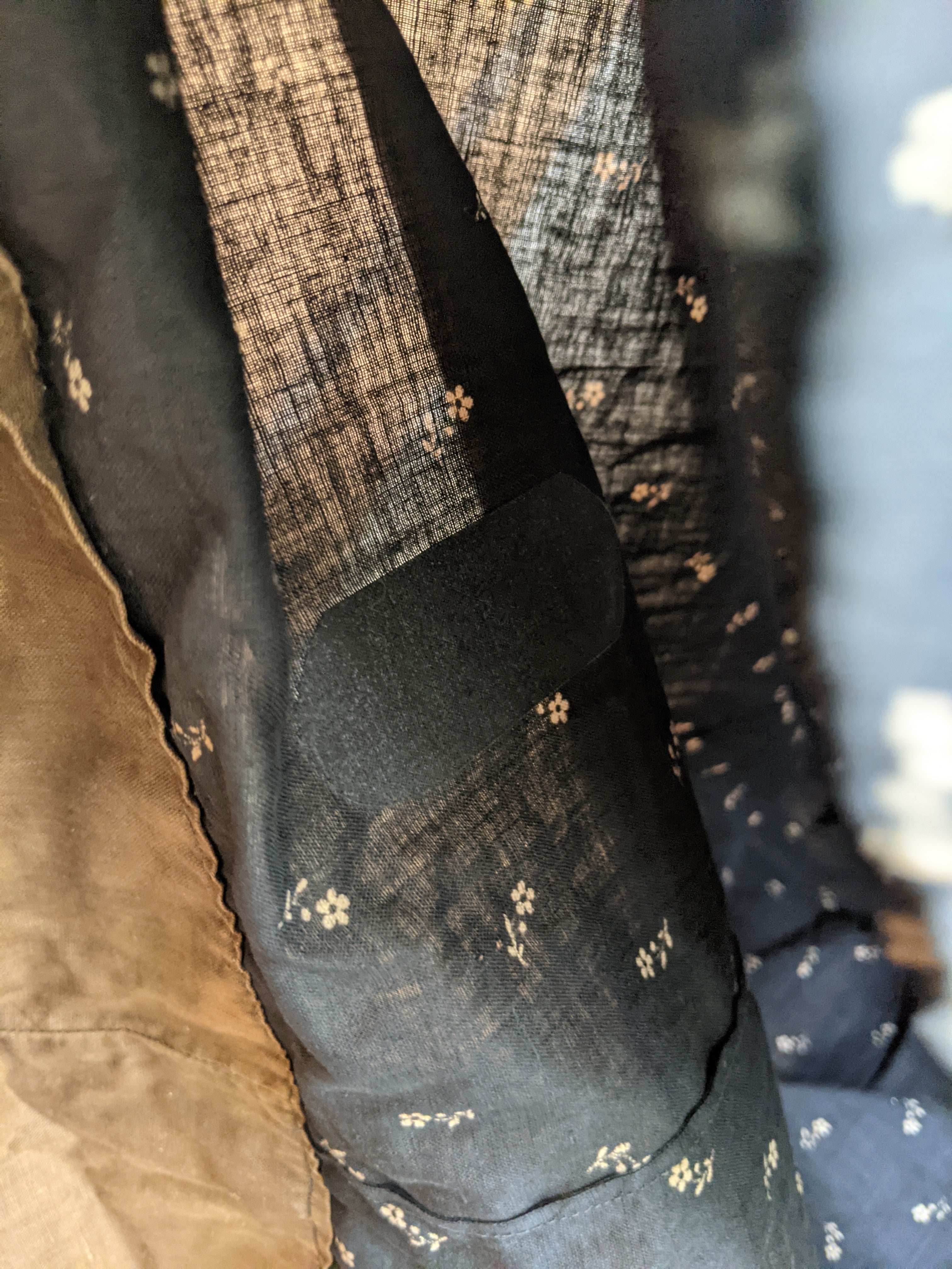 c. 1890s-1900s Dark Indigo Calico Dress