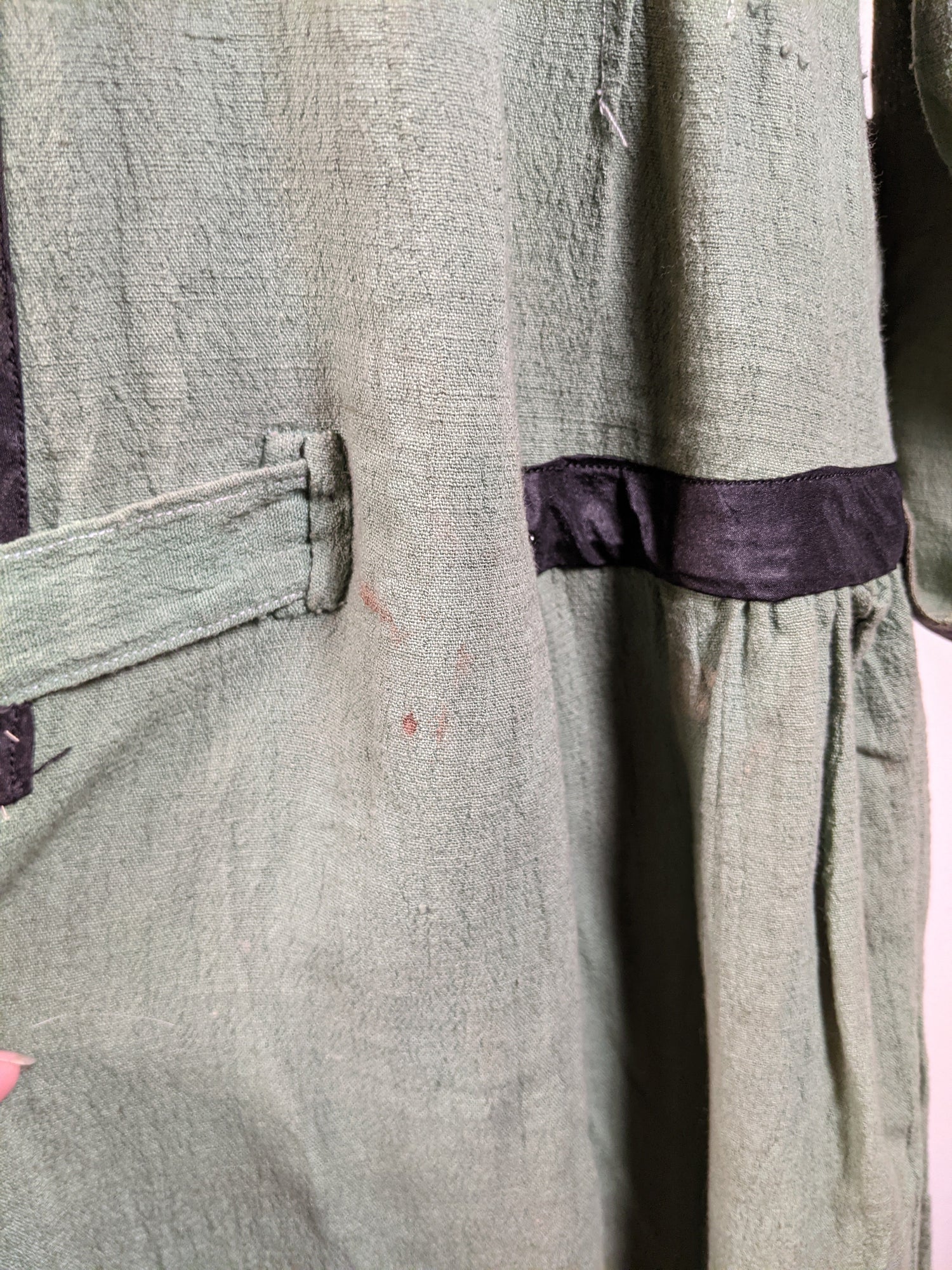 1920s Green Linen Dress