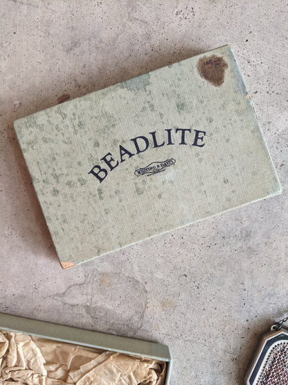 c. 1930 Whiting &amp; Davis Beadlite Purse in Original Box