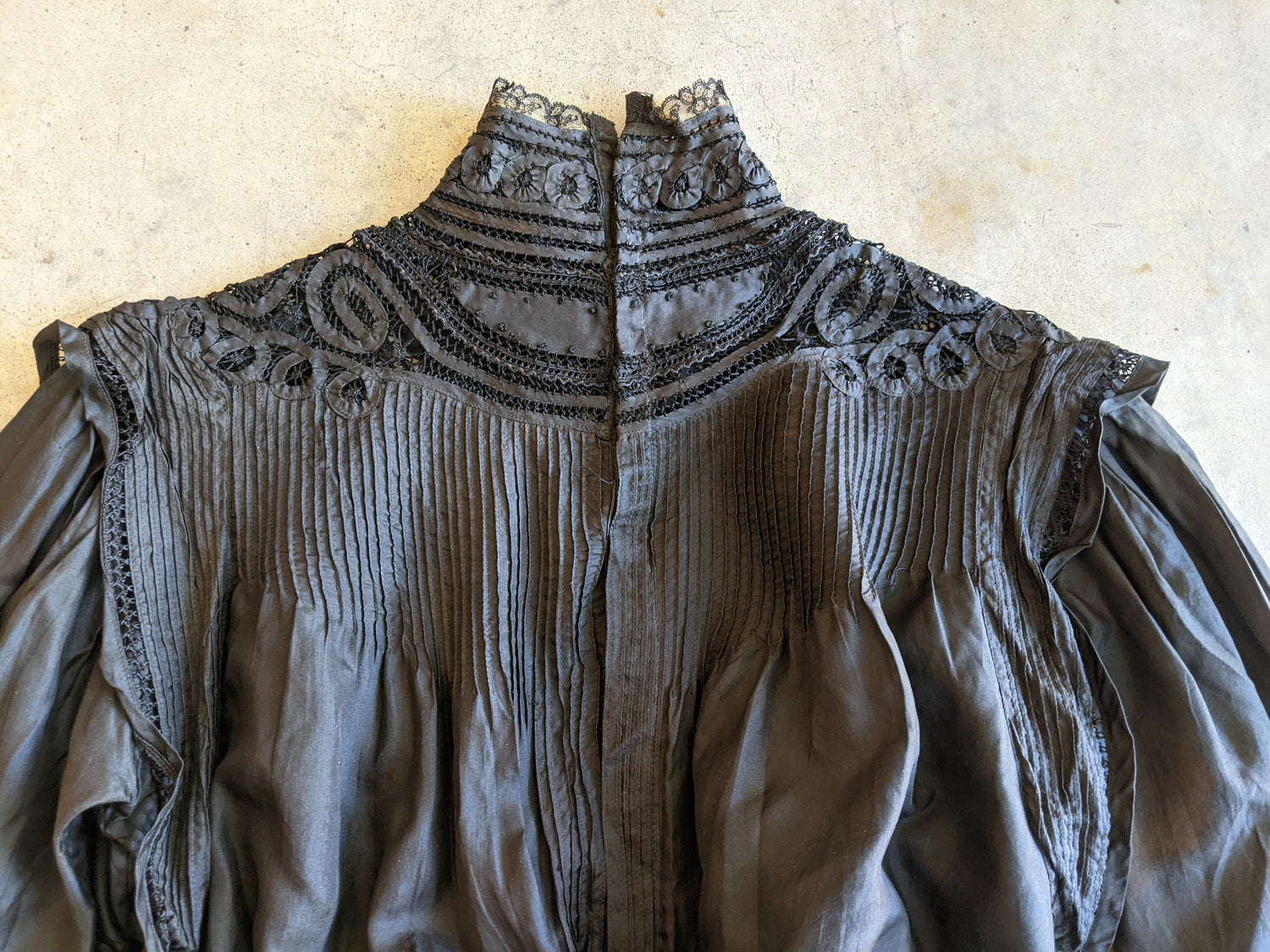 1900s Black Silk Shirt-Waist