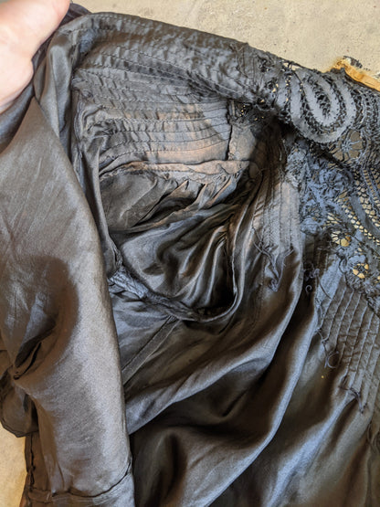 1900s Black Silk Shirt-Waist