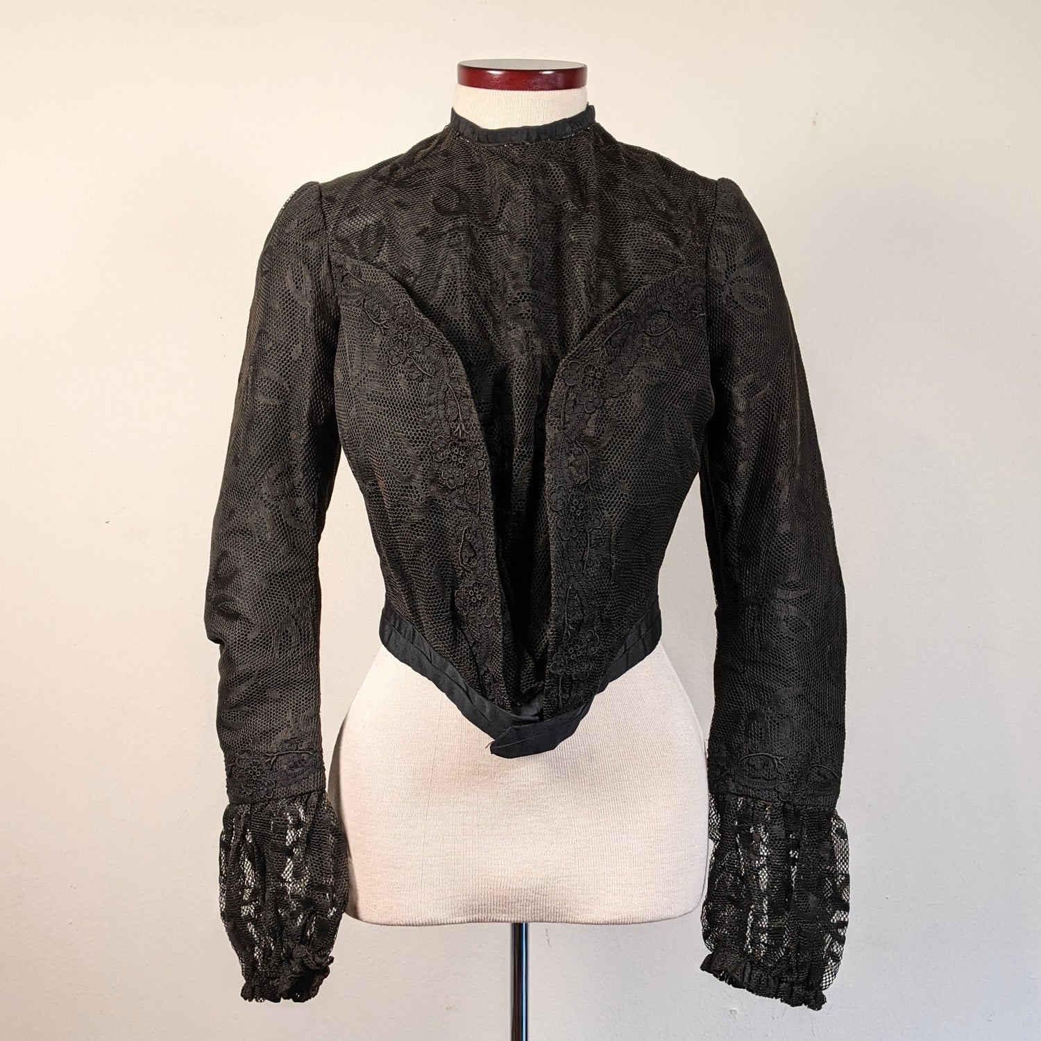 c. 1901 Black Lace Shirt-Waist or Bodice