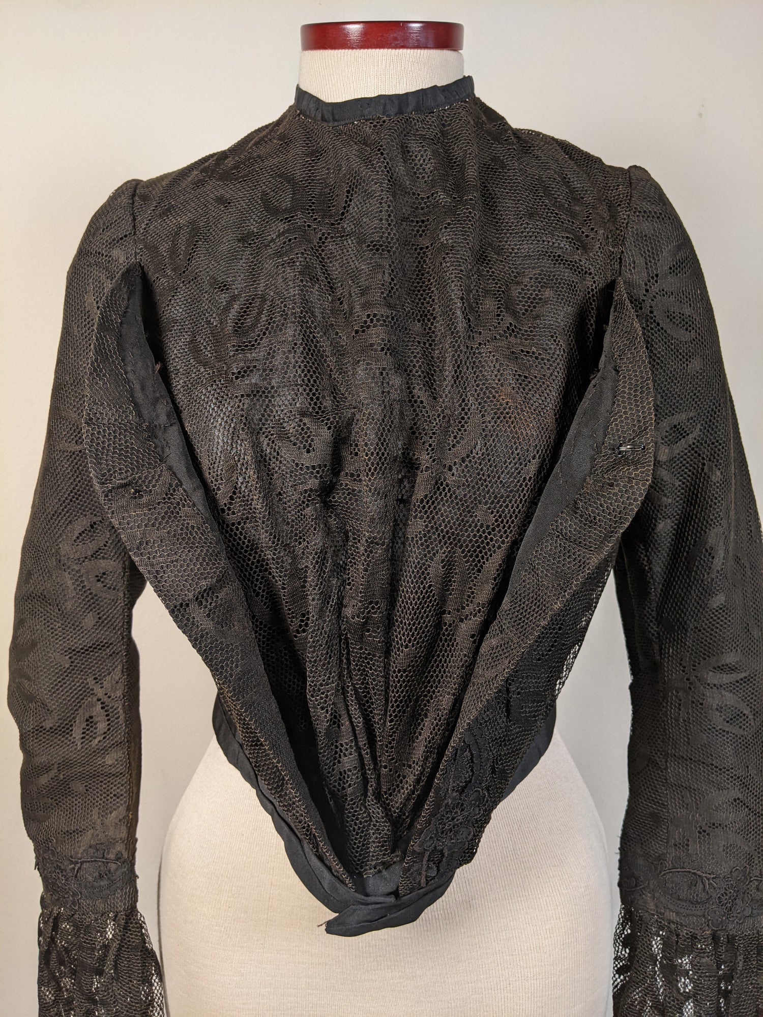 c. 1901 Black Lace Shirt-Waist or Bodice