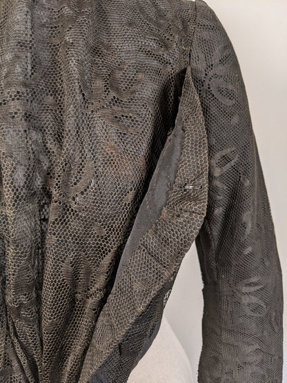 c. 1901 Black Lace Shirt-Waist or Bodice