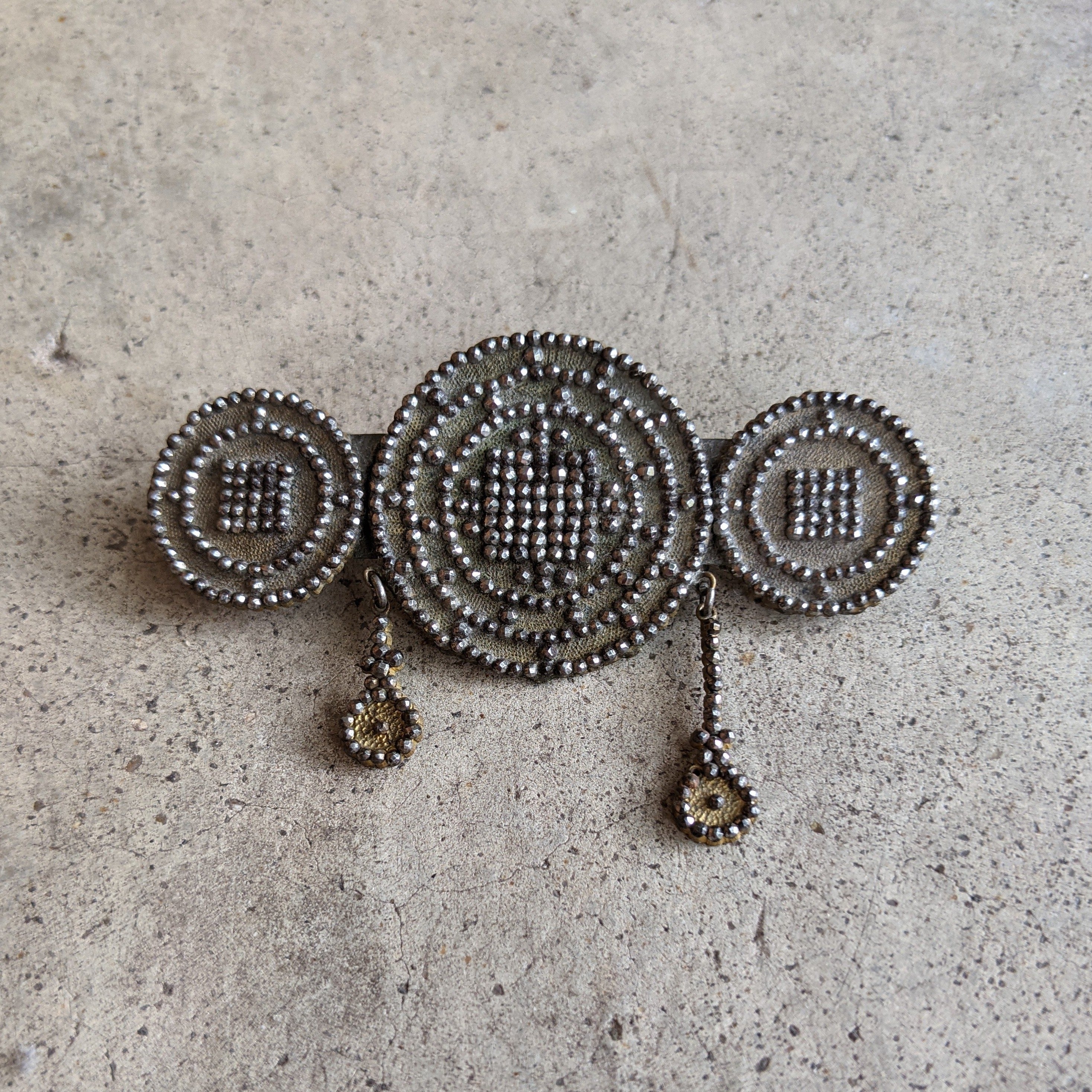 Unusual Georgian Cut Steel Brooch