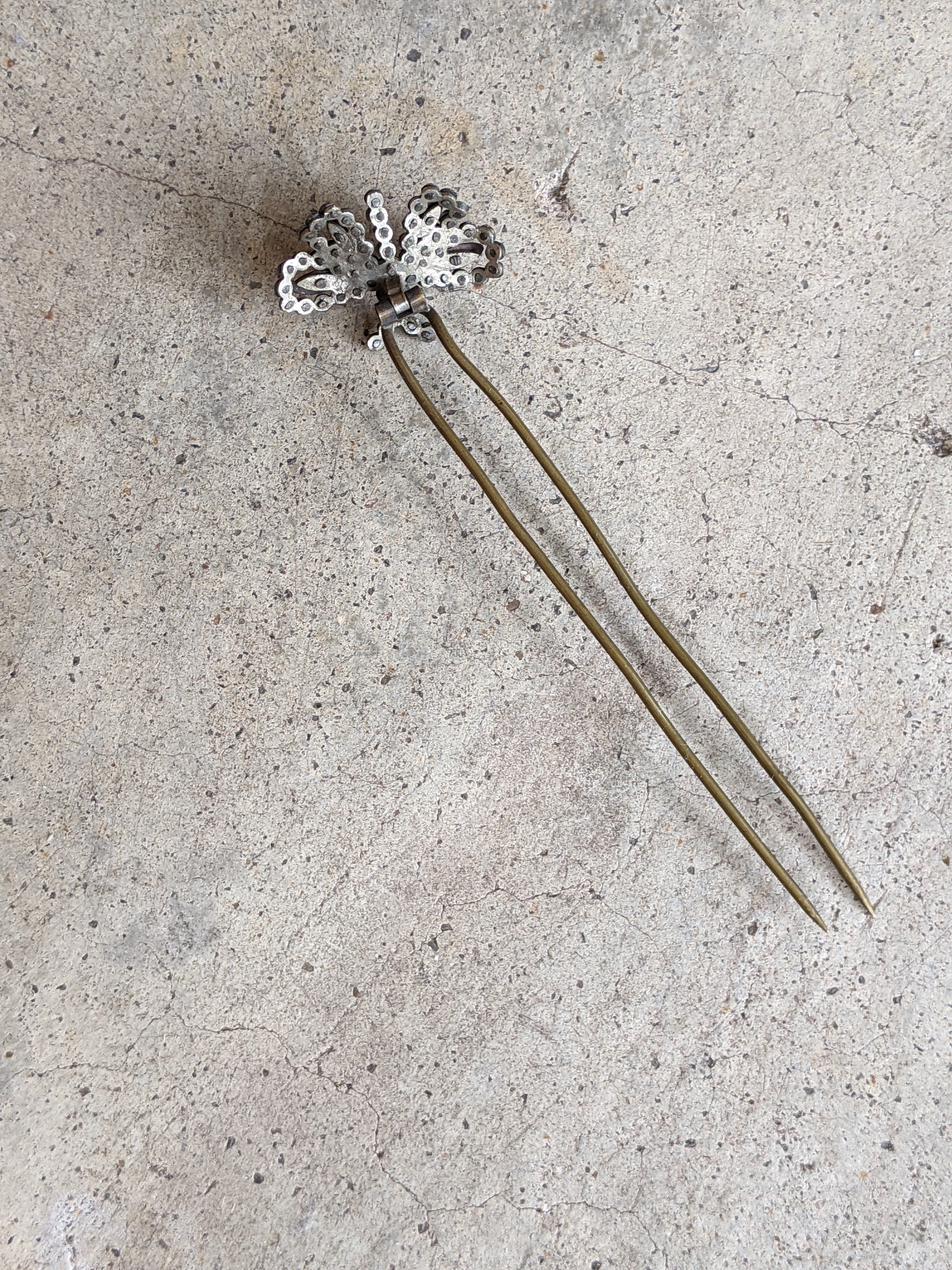 19th c. Cut Steel Butterfly Hair Pin