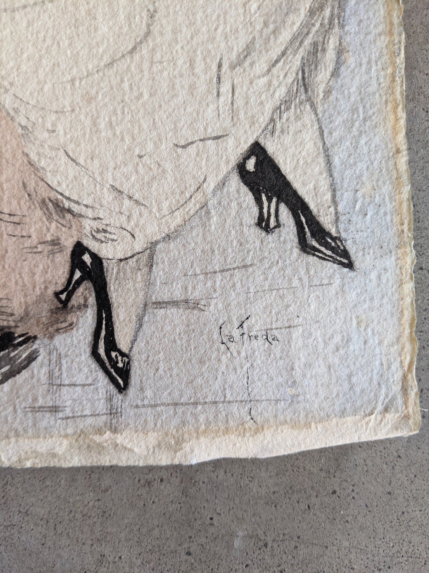 c. 1910s Original Artwork | Pencil + Watercolor