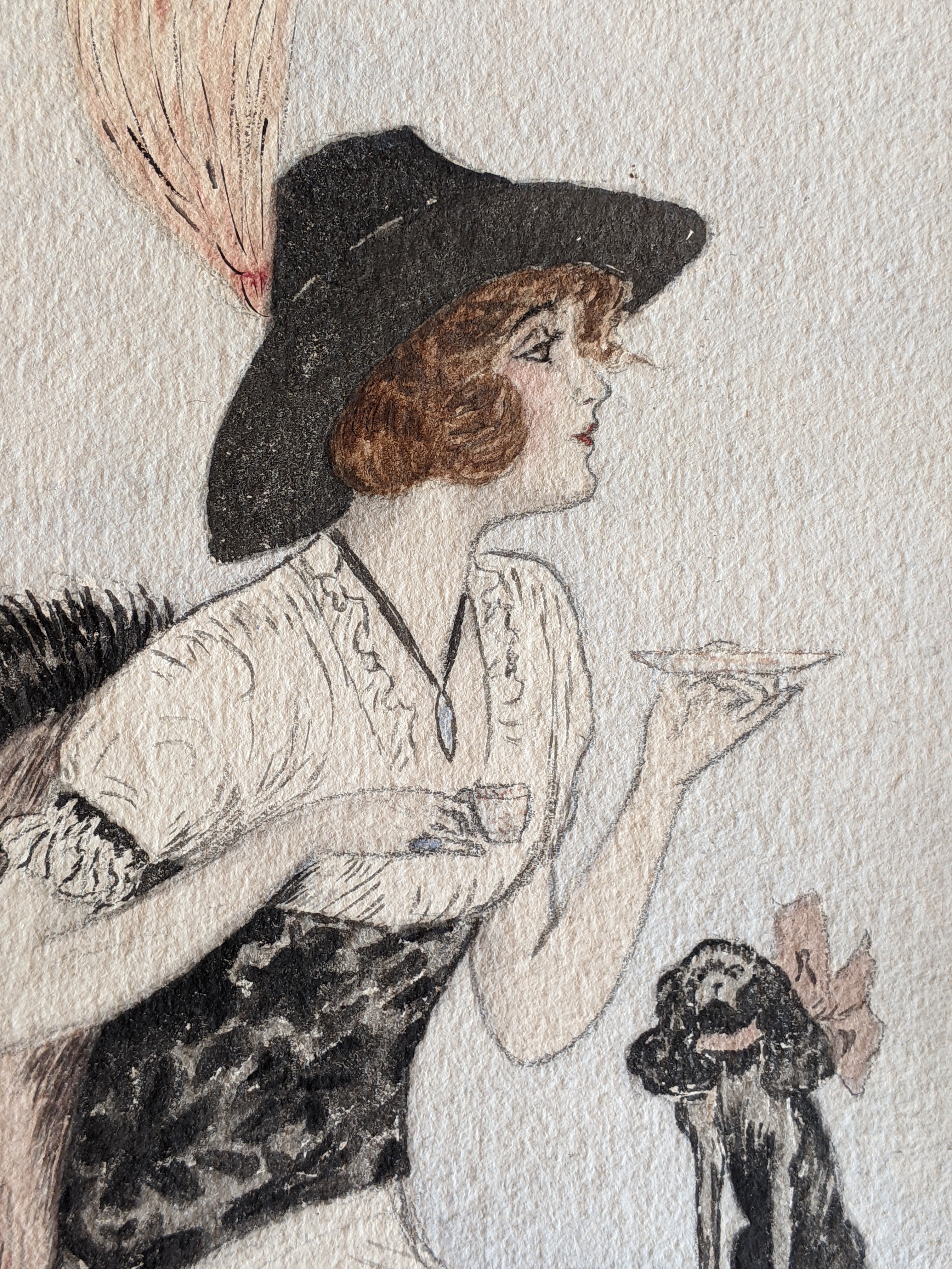 c. 1910s Original Artwork | Pencil + Watercolor