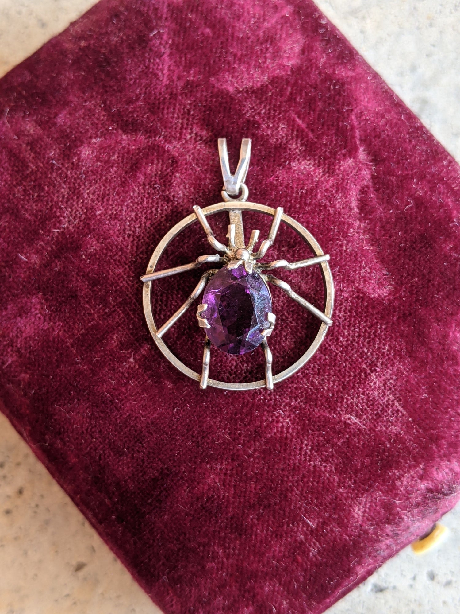 1900s-1910s Sterling Silver Spider Pendant