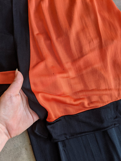 c. 1930s Rayon Pajamas | 3 pc Lounge Set