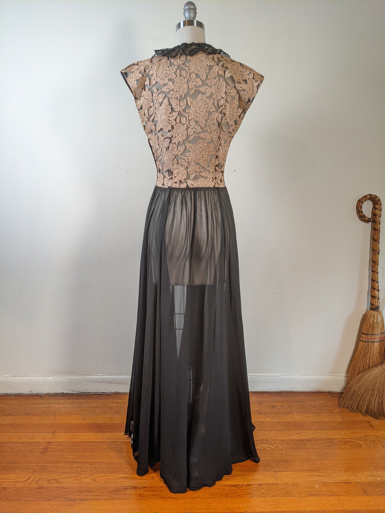 c. 1940s Silk Chiffon Gown
