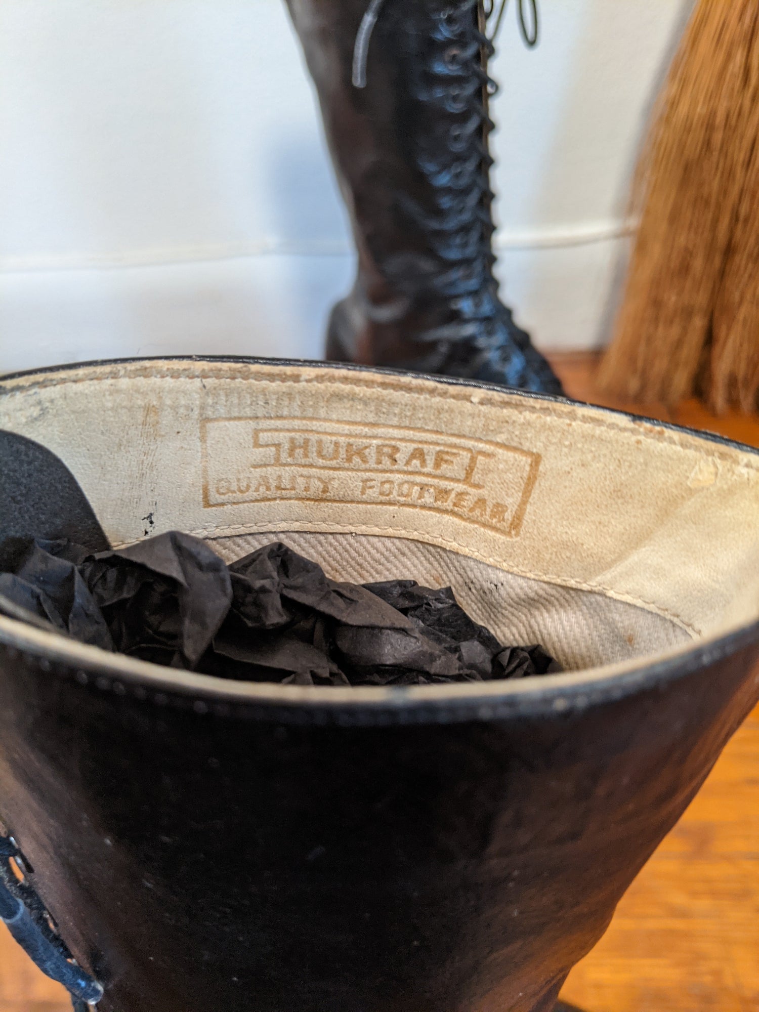 1910s-1920s Black Lace Up Boots | Approx Sz 7.5-8