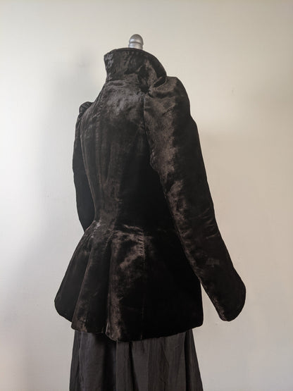 c. 1890 Silk "Seal" Plush Jacket