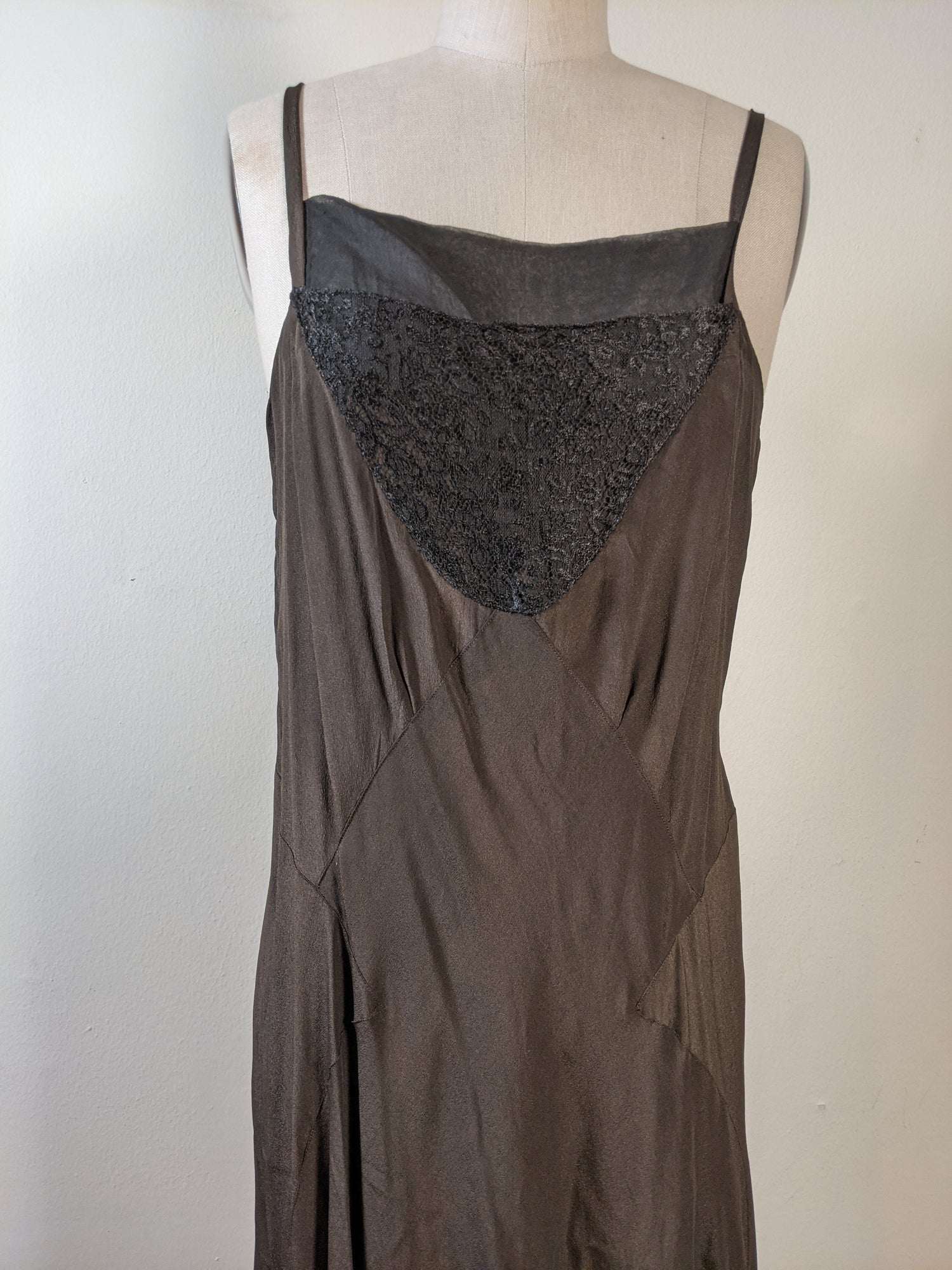 1930s Silk Lace Dress