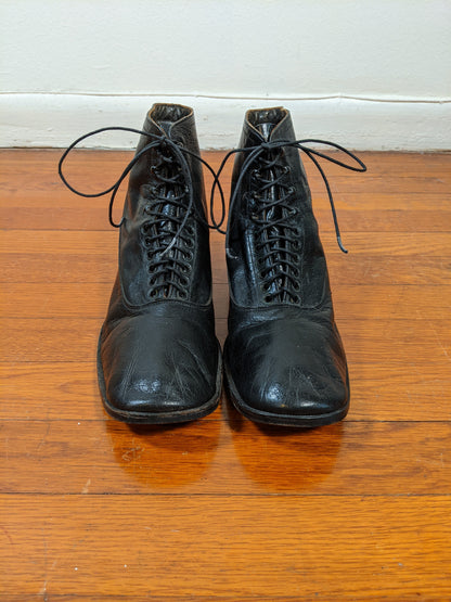 c. 1930s Square Toe Boots | Approx Sz 9-10