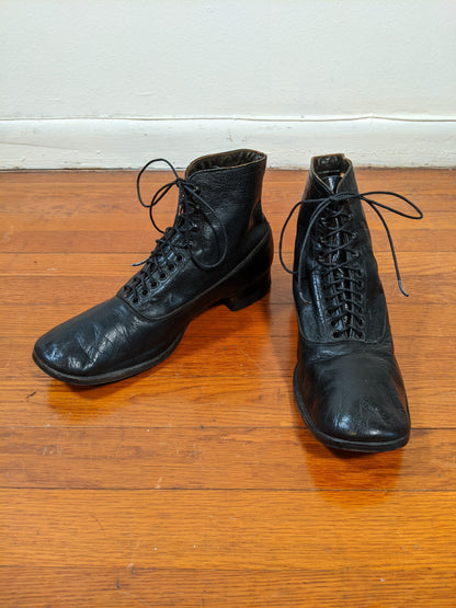 c. 1930s Square Toe Boots | Approx Sz 9-10