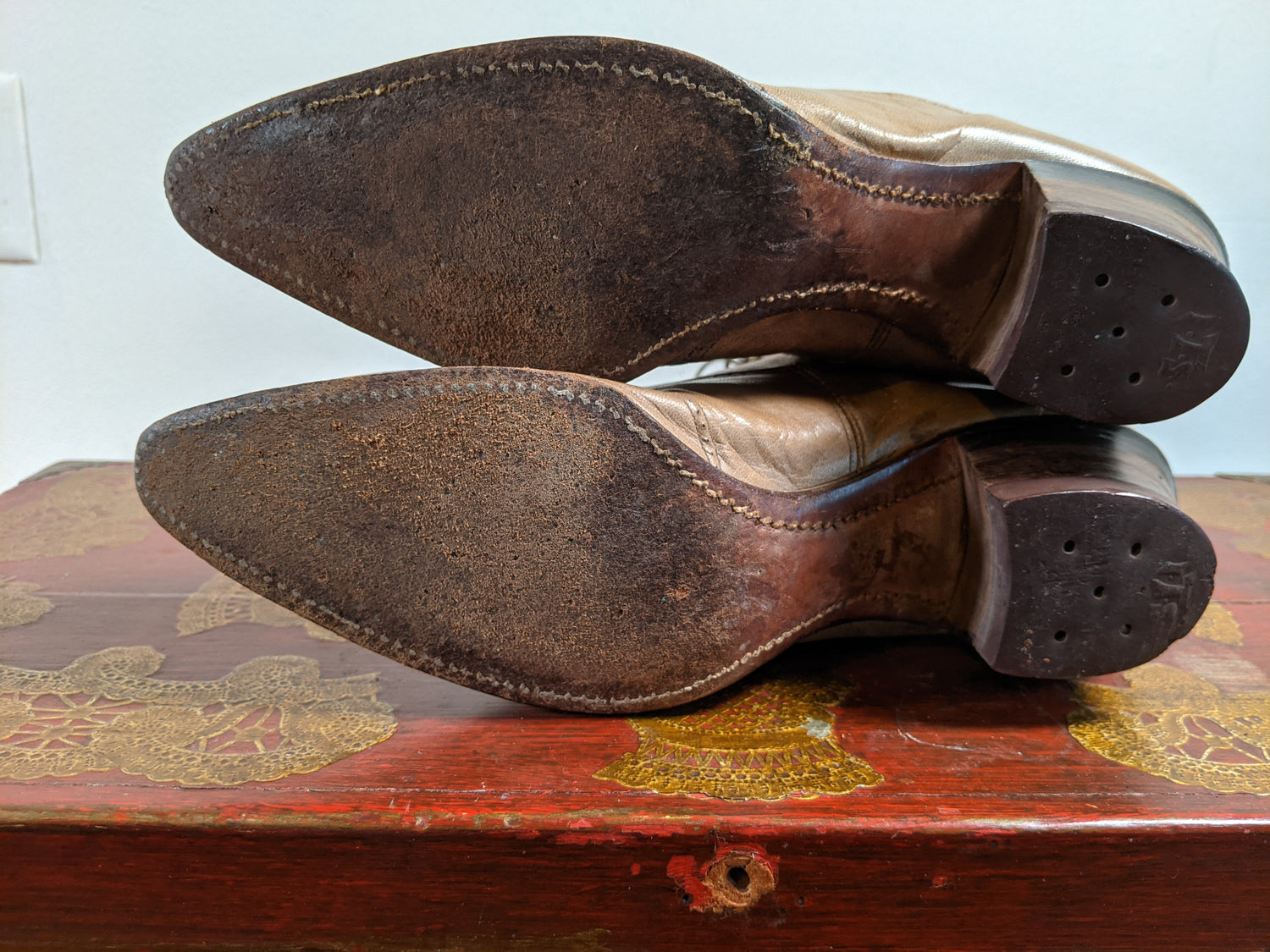 c. 1910s Light Brown Boots | Approx Size 5