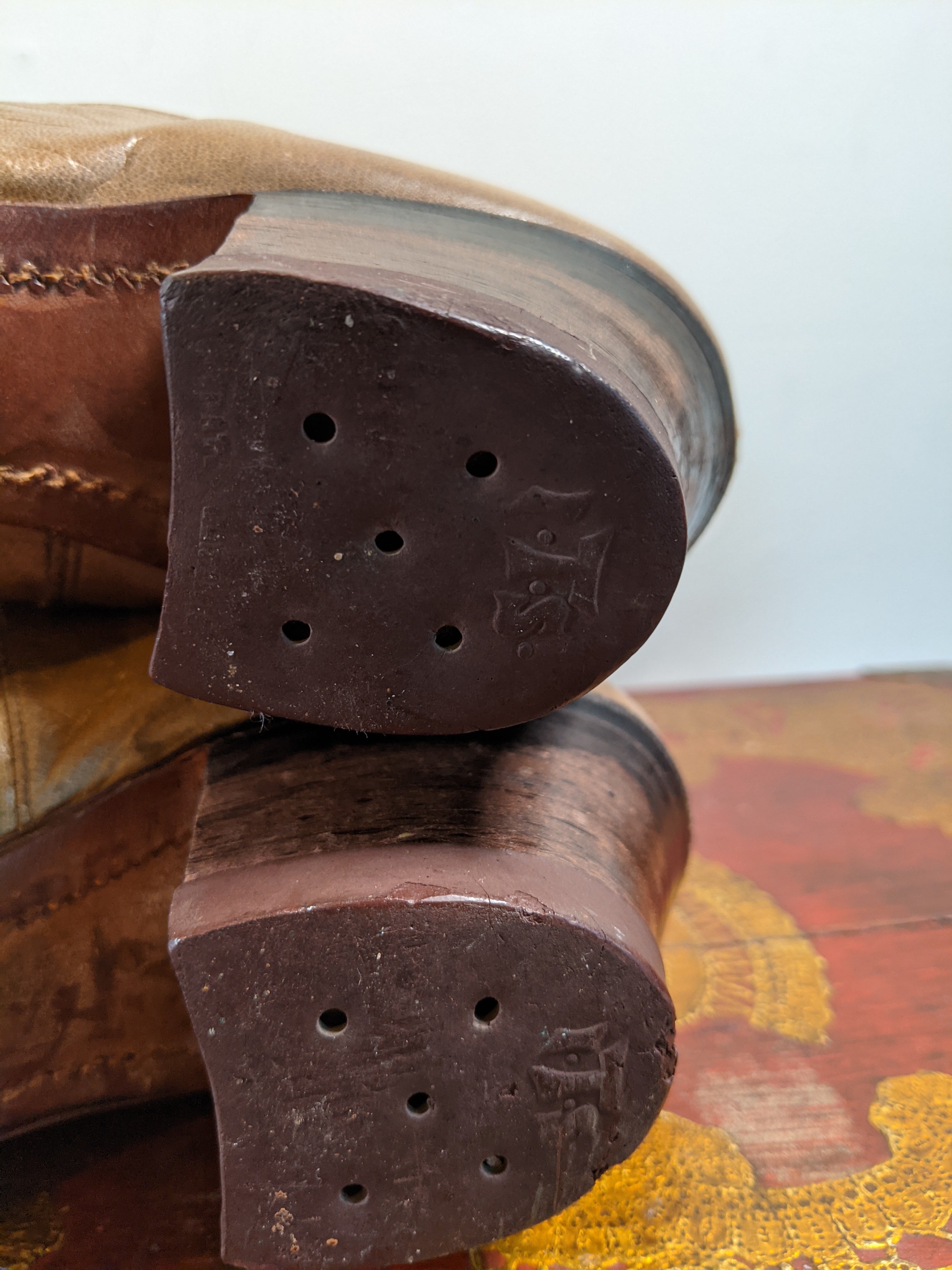 c. 1910s Light Brown Boots | Approx Size 5