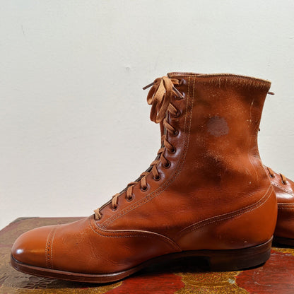 c. 1930s Brown Boots | Approx Sz 4-5