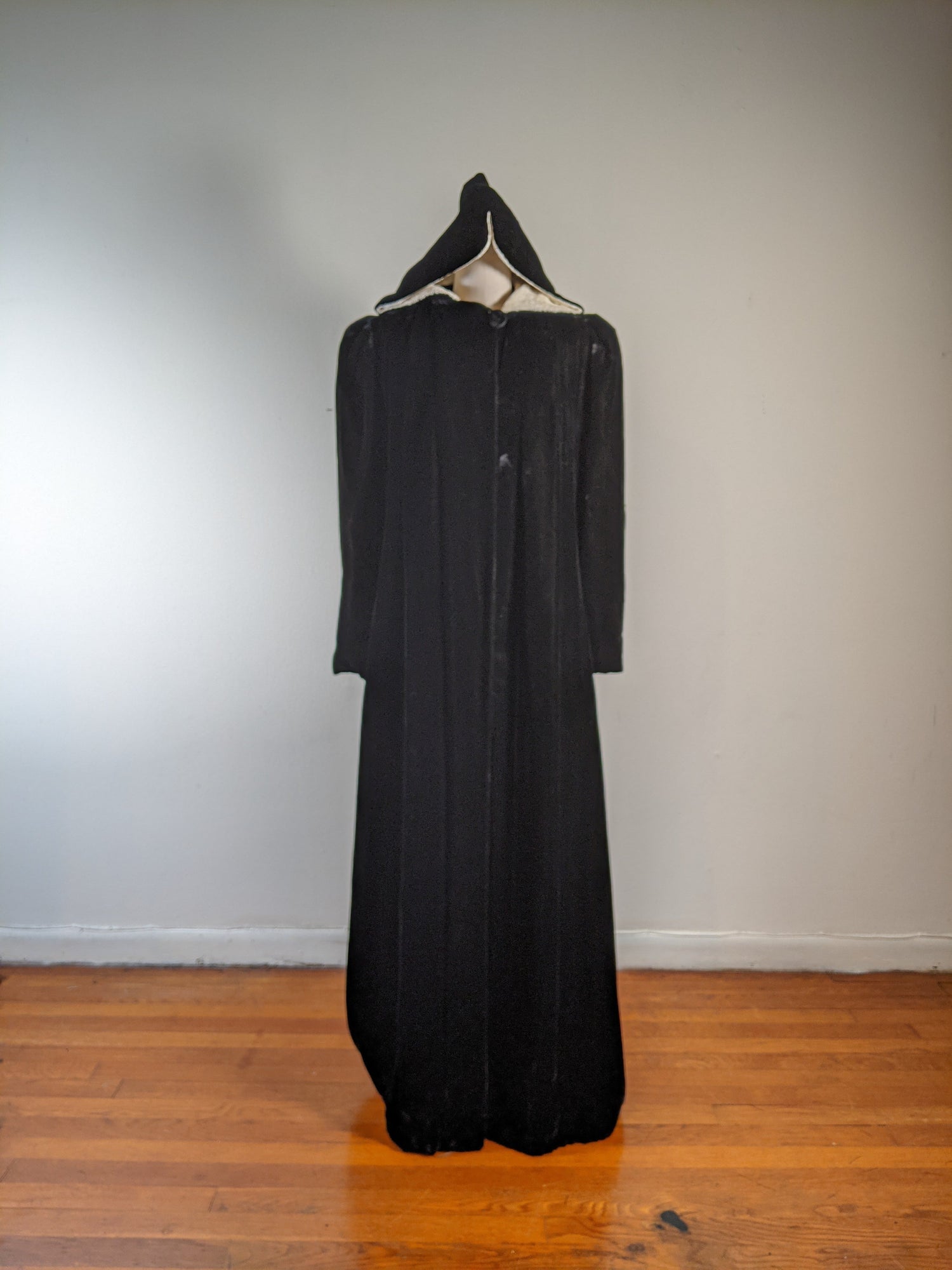 c. 1930s-1940s Hooded Velvet Cloak