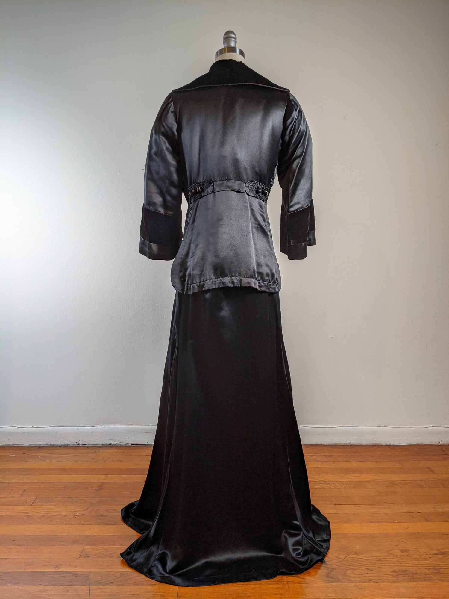 c. 1910s Black Silk Suit | Jacket + Skirt