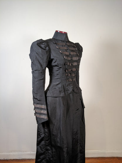 1890s Black Dress | Bodice + Skirt