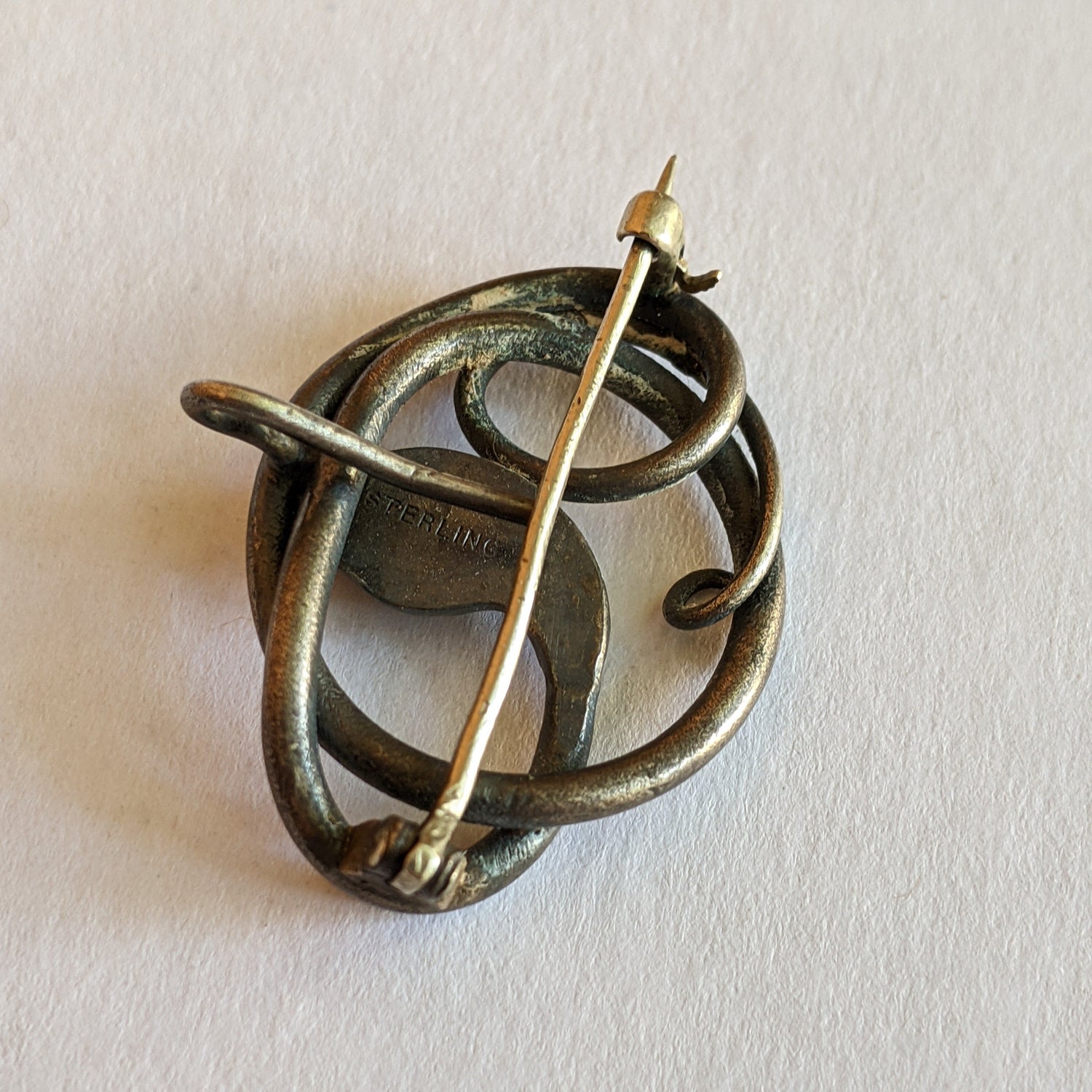 1910s-1920s Sterling Silver Snake Brooch