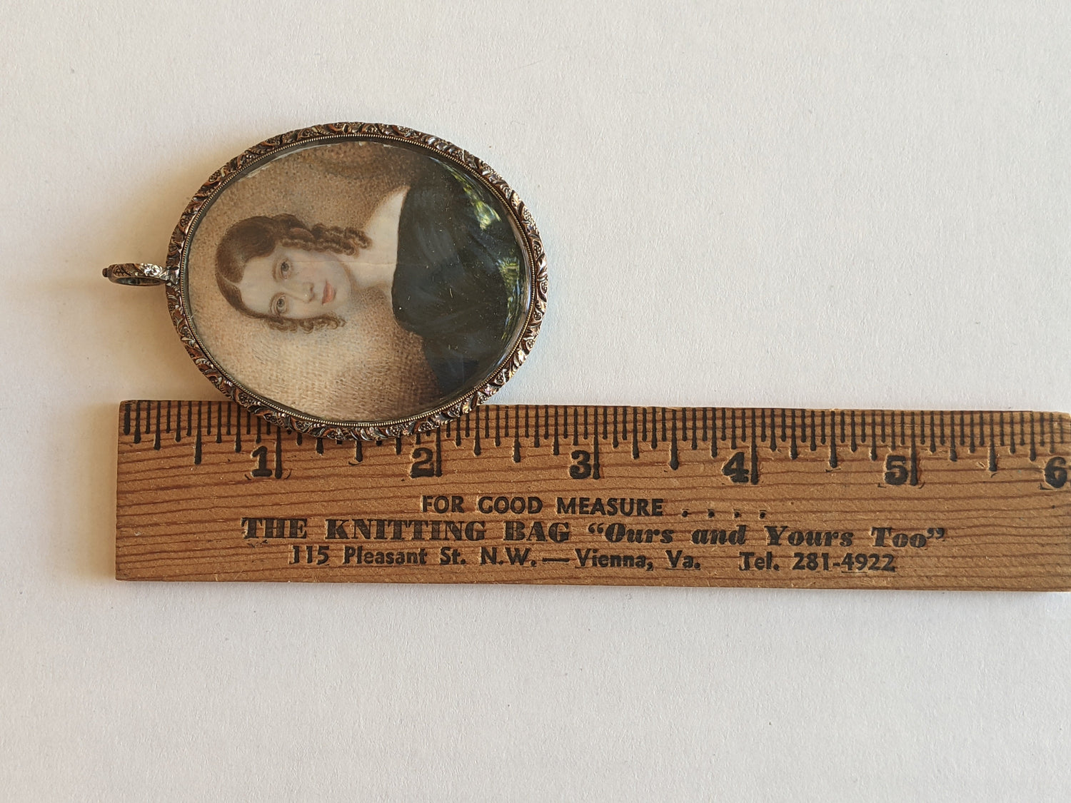 Early Victorian Hand Painted Portrait Pendant