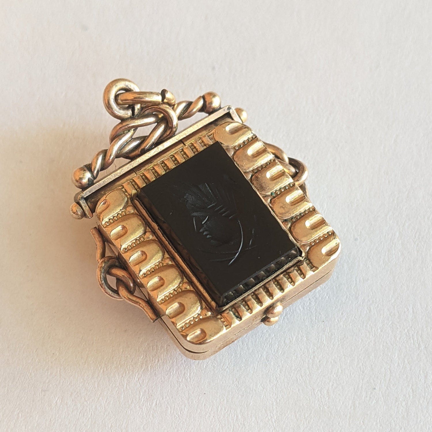 Late 19th c. Double Sided Locket | Bloodstone + Onyx