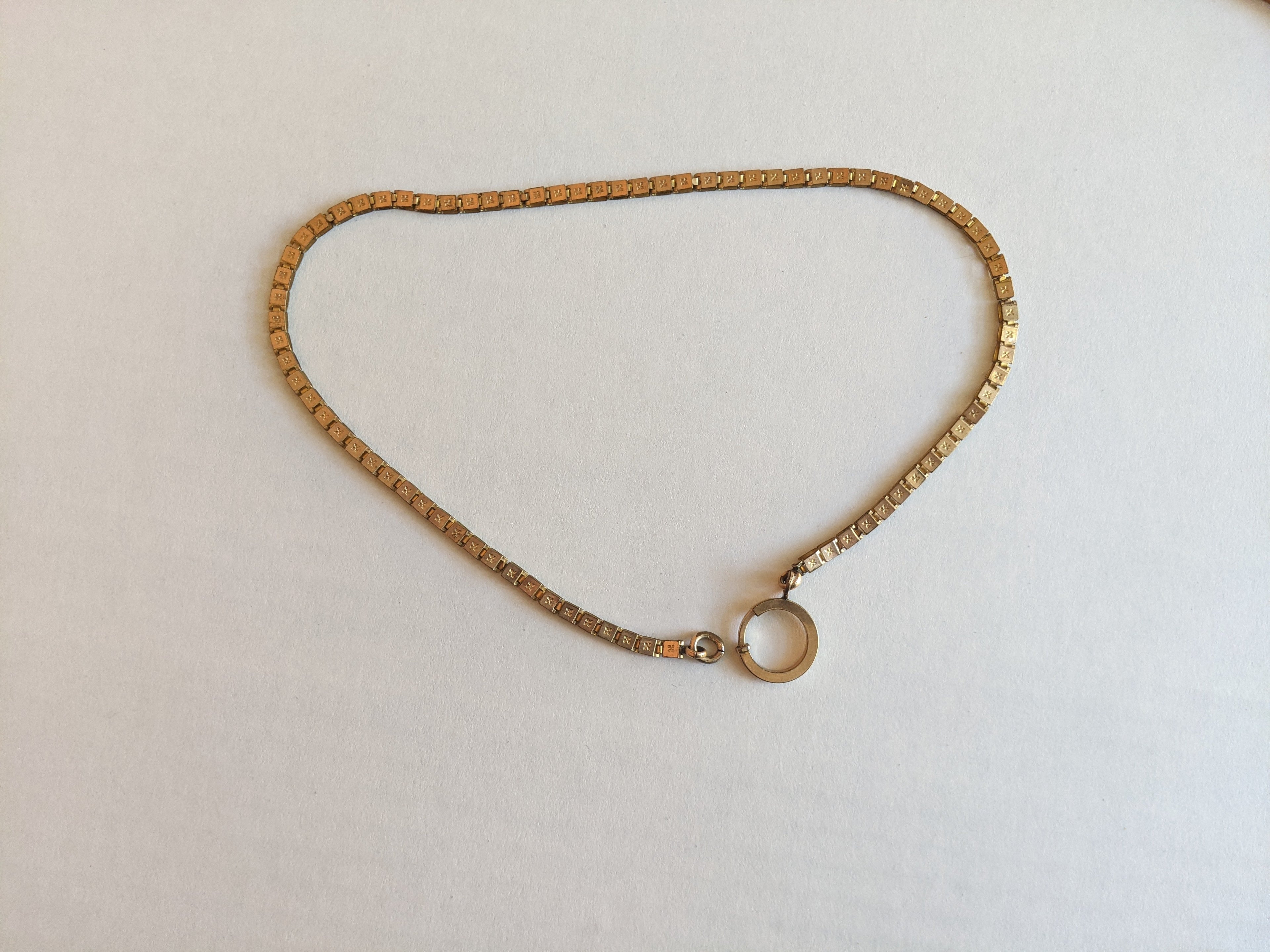 19th c. Gold Filled Book Chain with Large Clasp