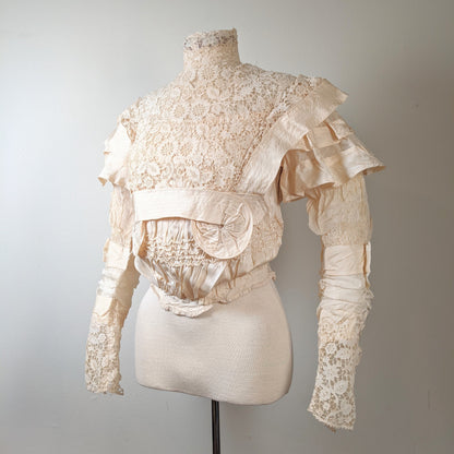 c. 1900 Silk Lace Bodice