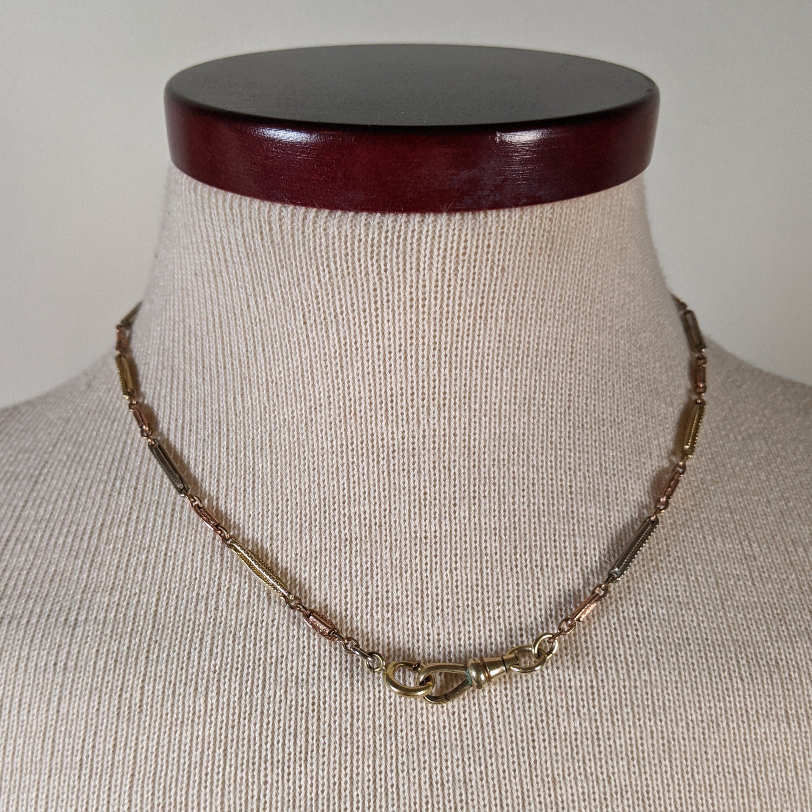 19th c. Tri-Gold Filled Watch Chain / Necklace