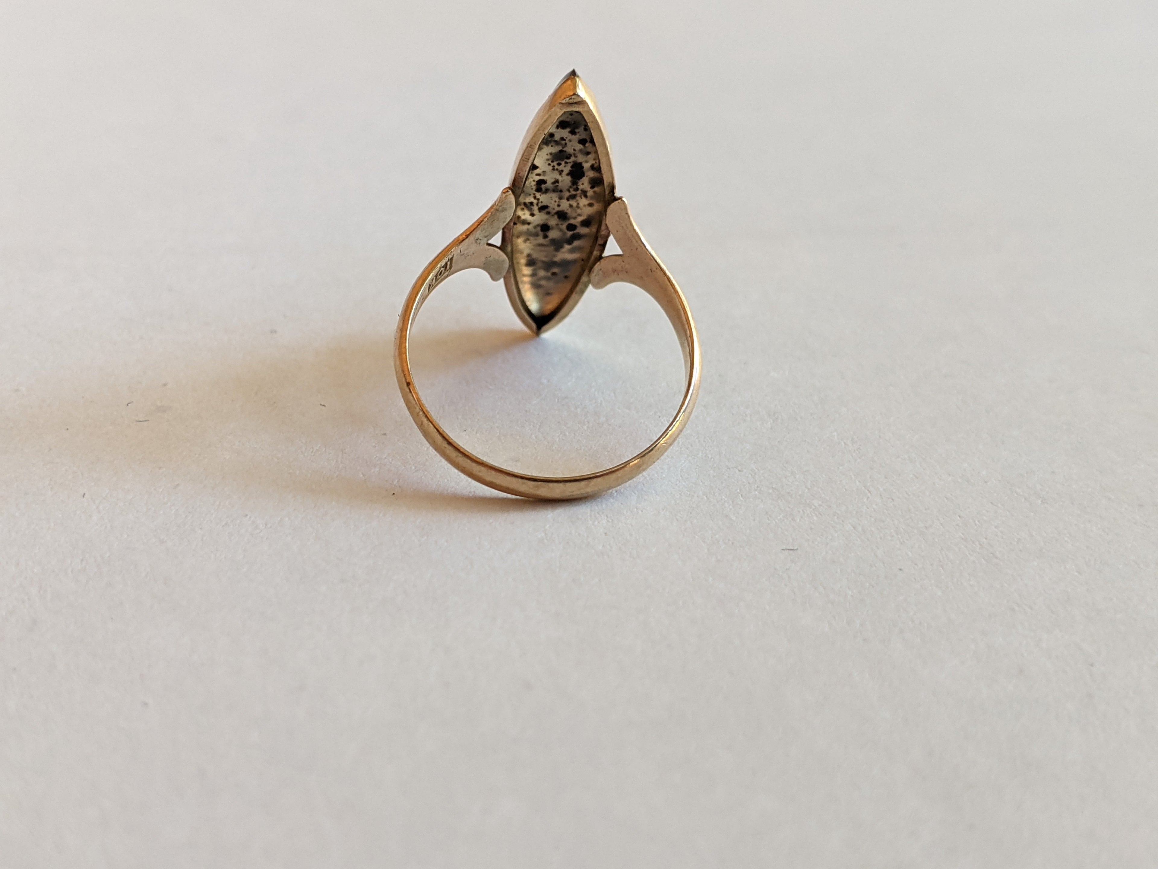 19th c. 10k Agate Ring | Sz 7.5