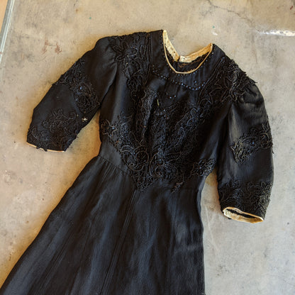 1908-1909 Beaded Silk Gown