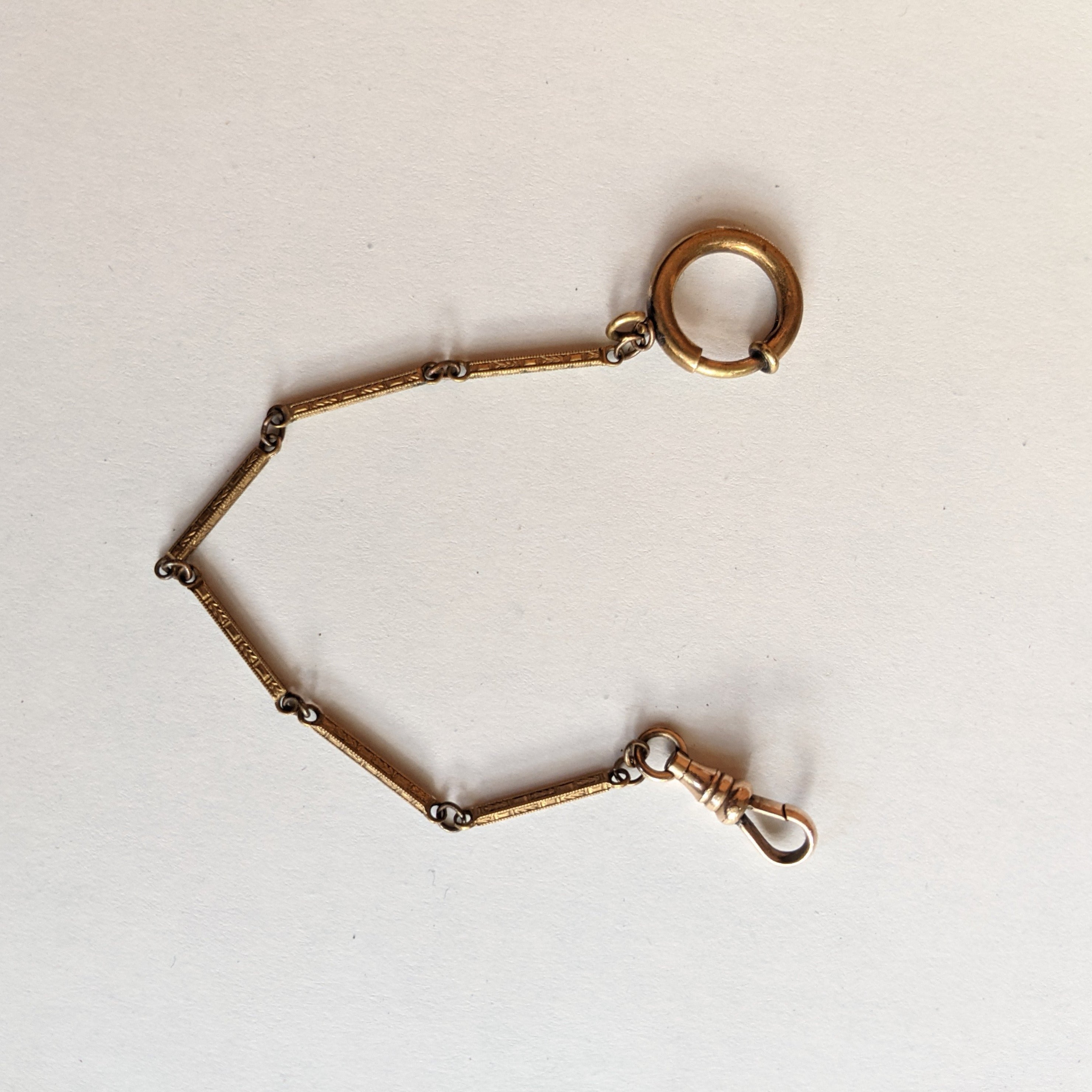19th c. Gold Filled Short Watch Chain | 7"