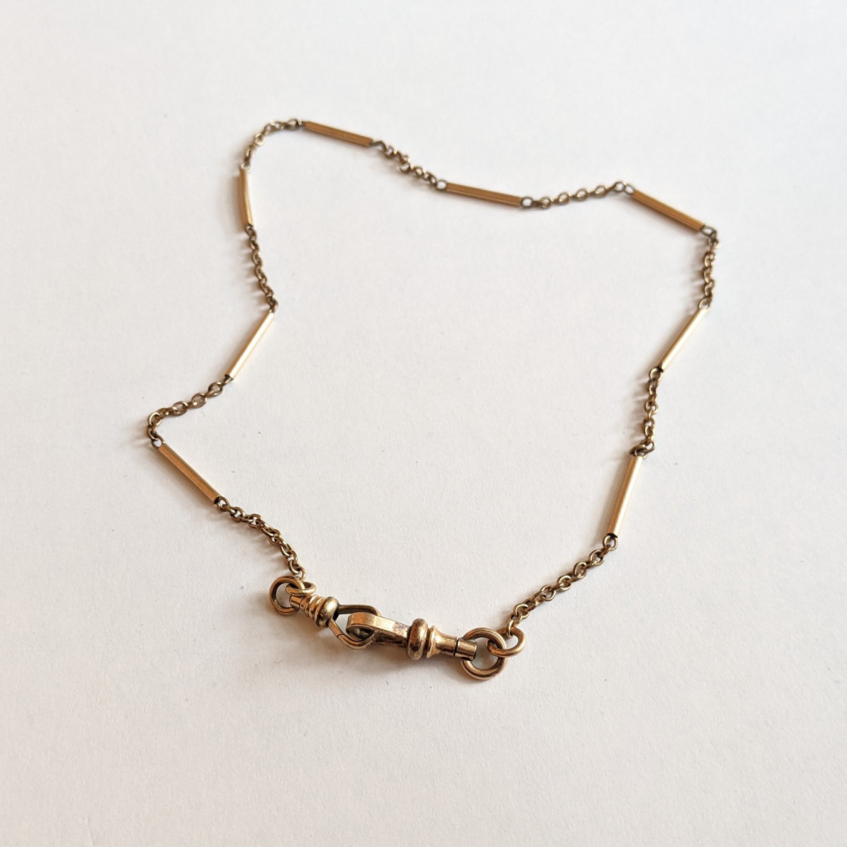 19th c. Gold Filled Watch Chain Necklace